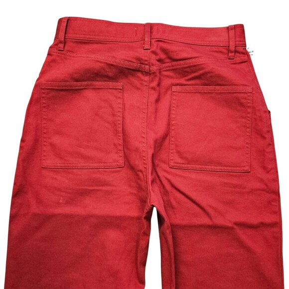 Wilfred Aritzia NWT Red Denim Button Fly Pant w/ Large Front Pockets Sz 8 - Picture 7 of 10